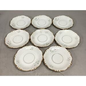 Set Of 8 Floral H&Co Selb Bavaria Germany Heinrich Saucers #66